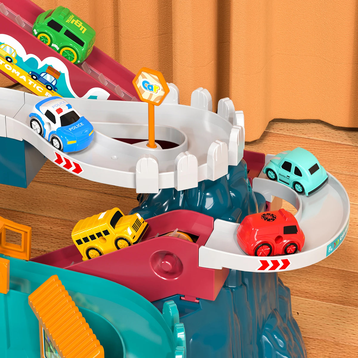 Boys Dinosaur Race Track Playset - Dinosaur Rolling Hill Car Track Cars Ramp Track Toys Toys Mountain Track, Mini Cars For Kids