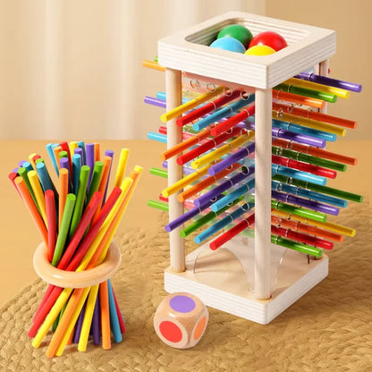 Educational Toy - Desktop Dice And Stick-Pulling Game Pizza Tower Parent-Child Interactive Thinking Training