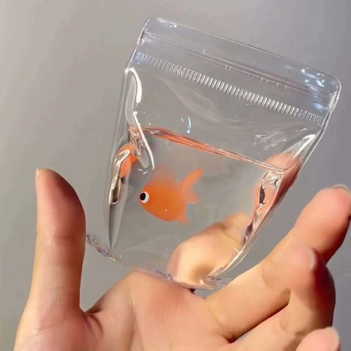 Cute Goldfish Squeeze Squishy Toy Soft TPR Pinch Fidget Gadget Transparent Bag Stress Relief Handheld Relax Novelty Accessory
