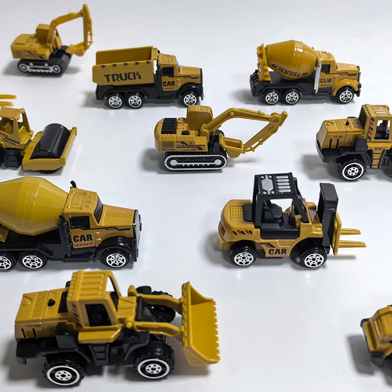 Crane Truck Car Set Parking Lot Toys Alloy Engineering Vehicle Tractor Excavator Boy Construction for Children Birthday Gift