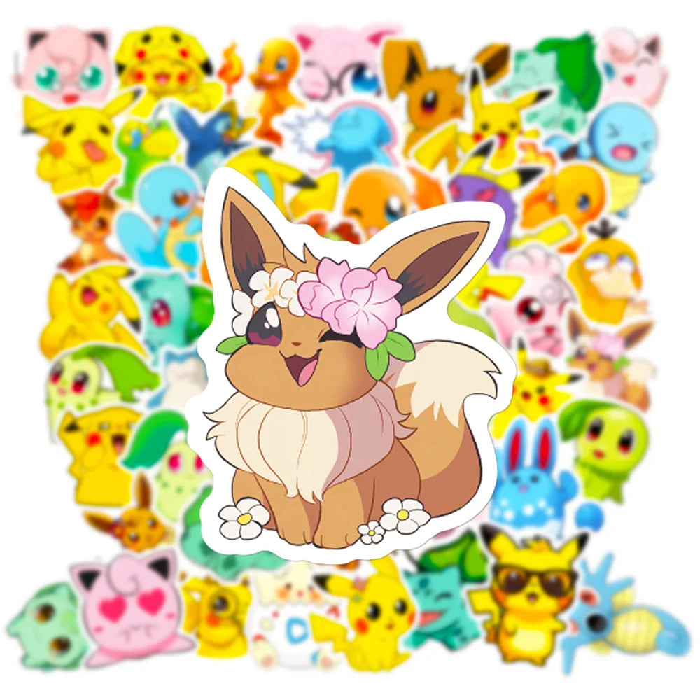 10/30/50pcs Cute Pokemon Anime Graffiti Stickers Pikachu Jigglypuff Sticker DIY Phone Bike Laptop Suitcase Funny Cartoon Sticker