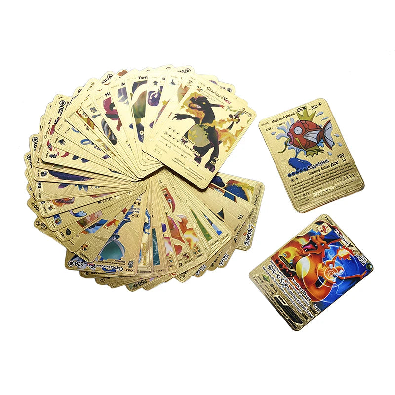 81-15Pcs Pokemon Cards Gold Silver Vmax GX Card Collection Battle Trainer Card Spanish English French Child Toys Christmas Gifts
