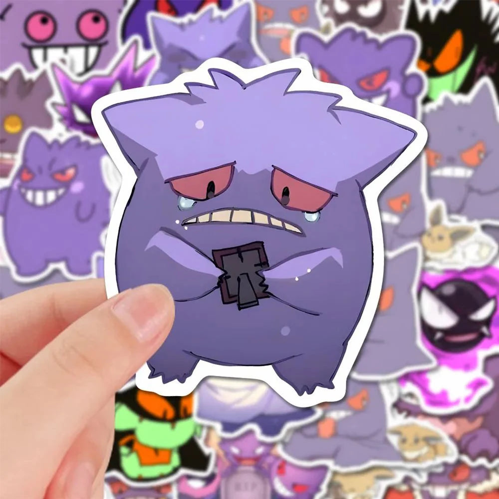 10/20/40/80pcs Funny Gengar Anime Stickers Pokemon Cartoon Decals DIY Luggage Laptop Waterproof Kid Graffiti Cute Sticker Toys