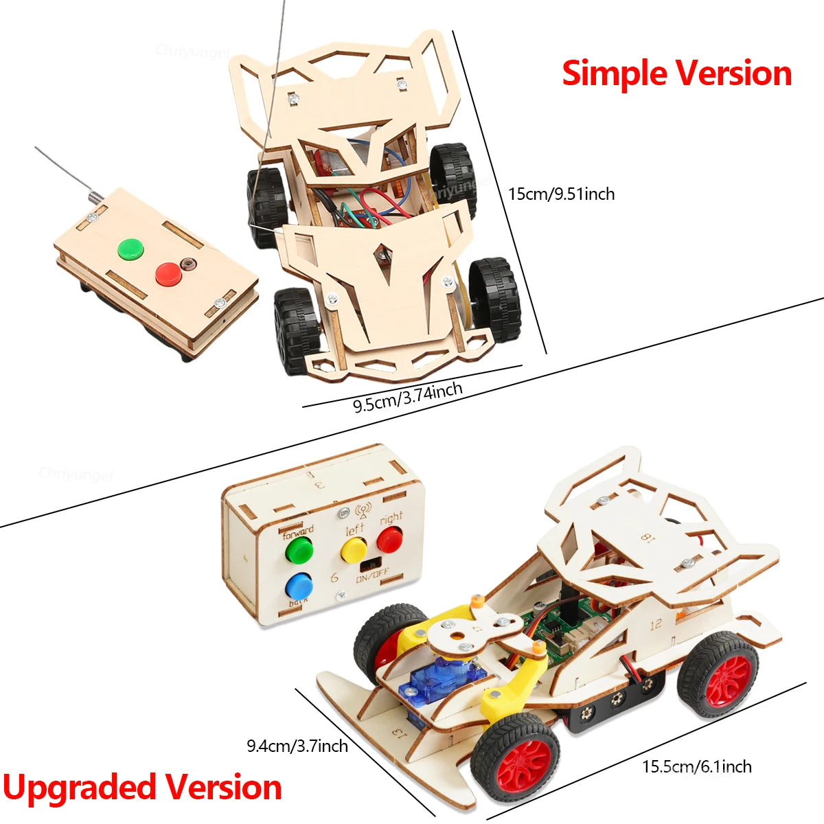 DIY Wooden Remote Control Car Kits STEM 4WD Educational Science Project Building Toys Creative Birthday Gifts for Kids Boys Girl