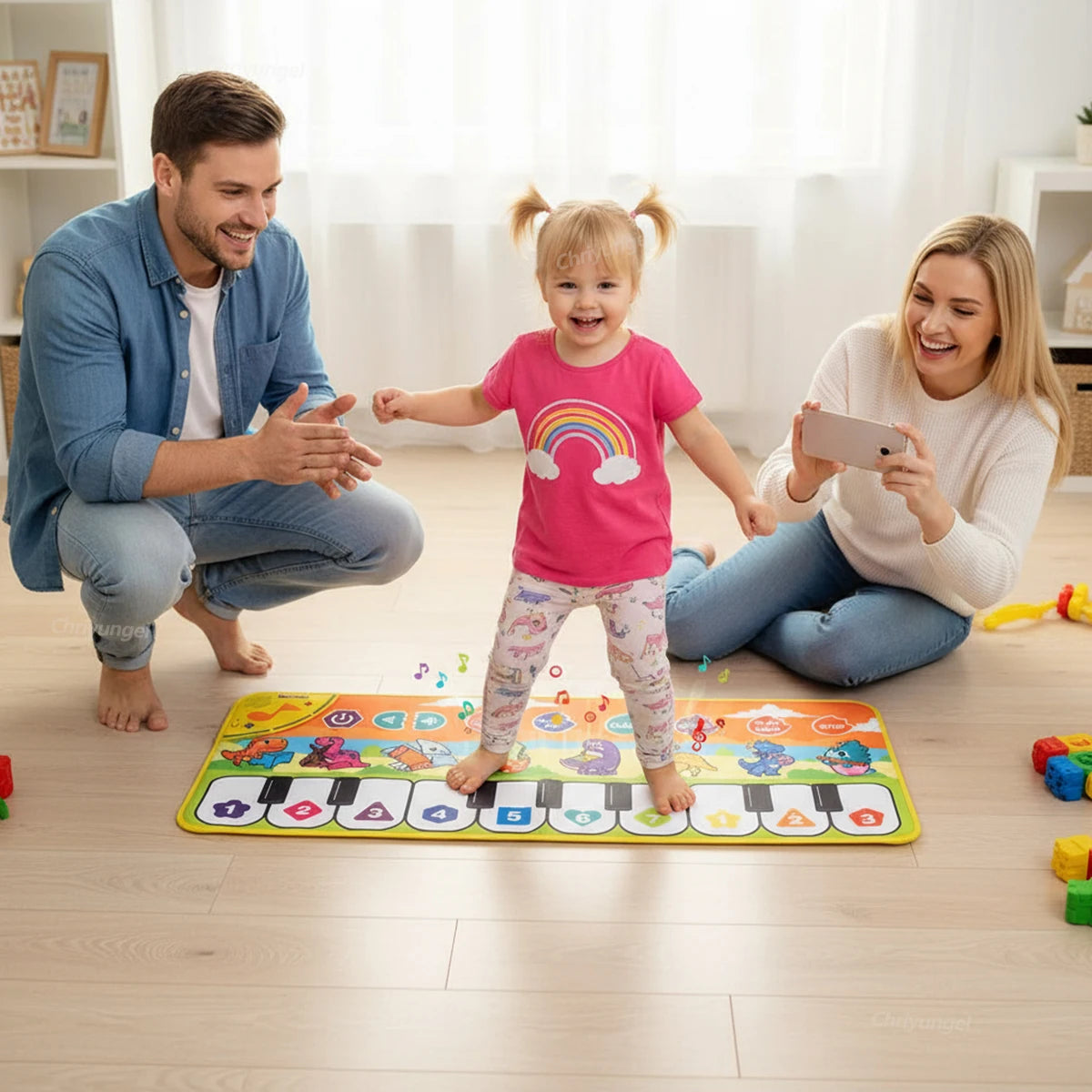 Piano Dance Mat for Kids 80*30cm Music Play Mat with Demo Songs Toddlers Floor Keyboard Musical Carpet Girl Boy Birthday Gifts