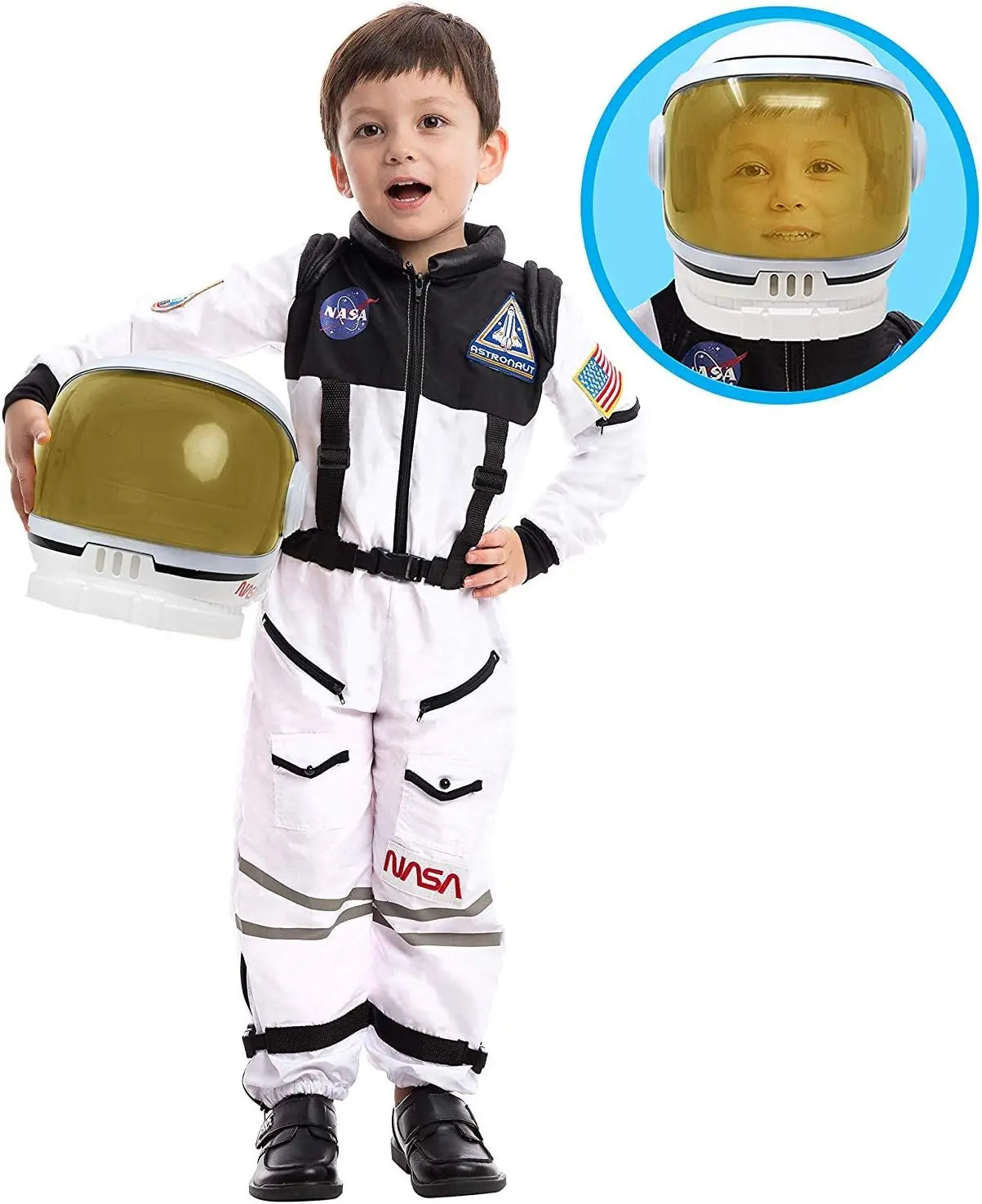 JOYFY Astronaut Costume with Helmet, Space Suit for Toddler Kids Astronaut Halloween Costume for Cosplay