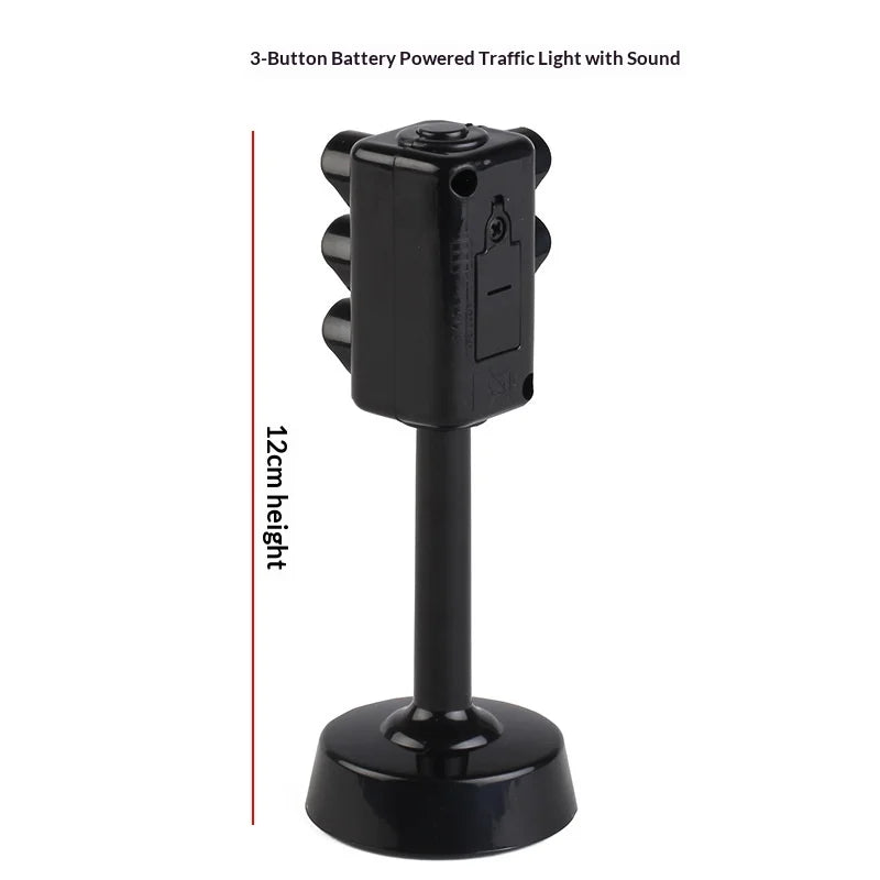 Mini Traffic Light Toy with Sound LED Road Block Puzzle for Kids Safety Education Children's Educational Game