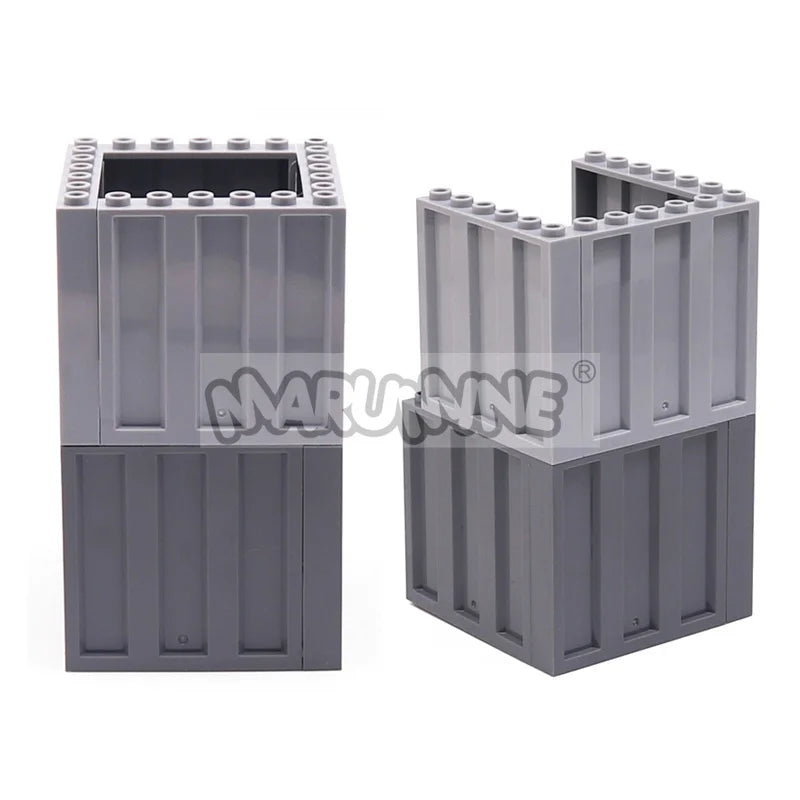 Marumine 30PCS 23405 Panel 1x6x5 Corrugated Plate MOC Model Kit Container Car Track Accessories Building Bricks Idea Parts
