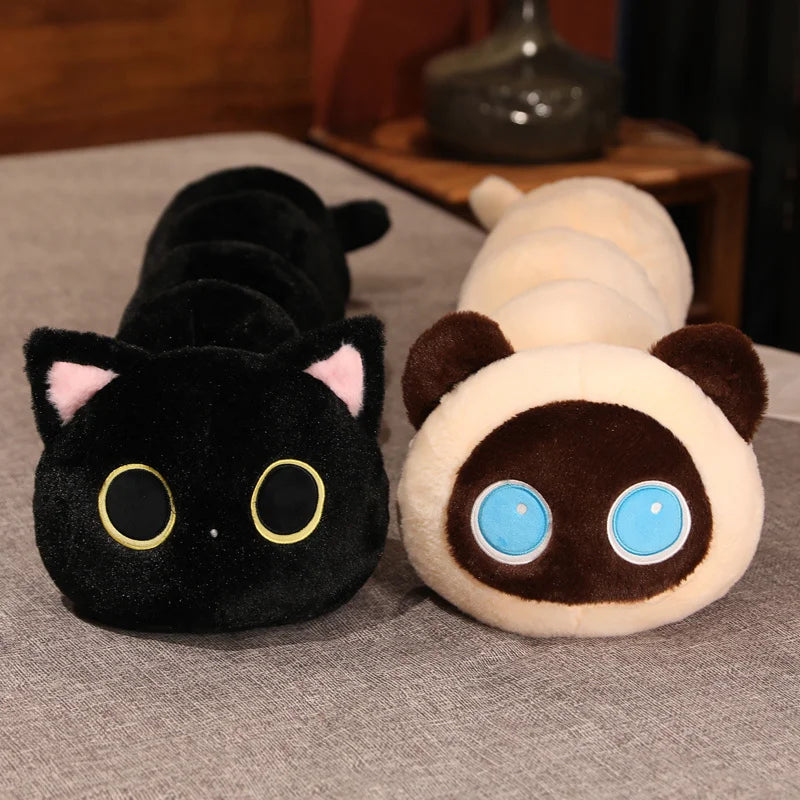 Giant Cute Soft Cat Plush Sleep Long Pillow Cushion Kawaii Black Cat Soft Plush Toys Gift