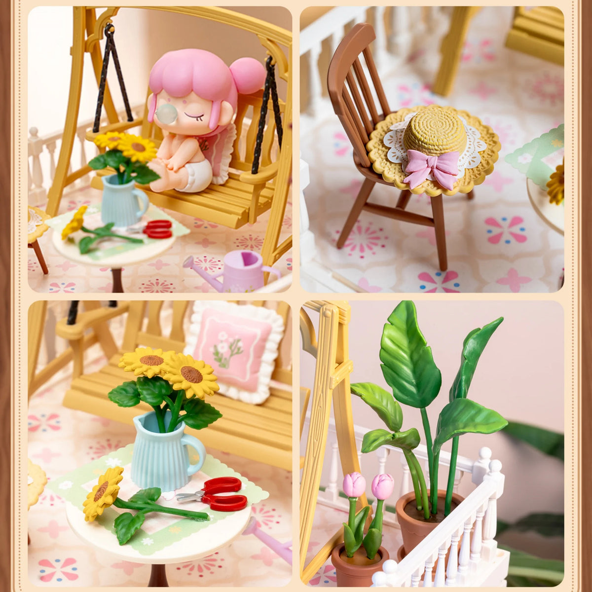 Rolife Super Creator Dollhouse Series Accessroies Sunny Break Terrace 3D Puzzle Roof Accessory for DW Series DIY Miniature House Building Model Kit
