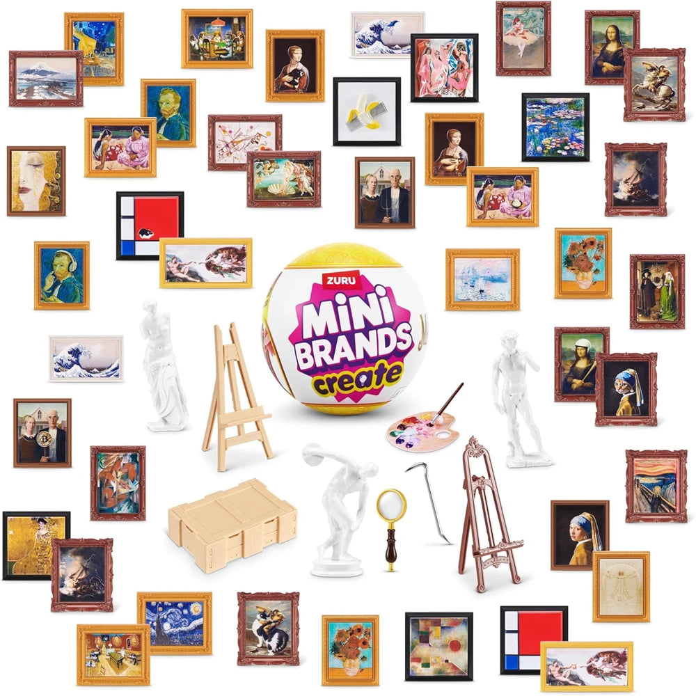 Zuru Mini Brands Create Masterpieces Series 5 Surprise Minis Blind Balls Miniature Mini Famous Painting Ornament Collectible Toy