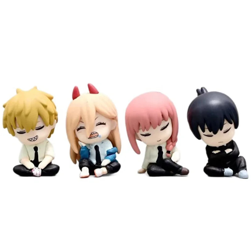 Anime Chainsaw Man Toy Shoulder-Back Sleeping Style Denji Hayakawa Aki Power Character Model Holiday Gift
