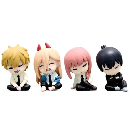 Anime Chainsaw Man Toy Shoulder-Back Sleeping Style Denji Hayakawa Aki Power Character Model Holiday Gift