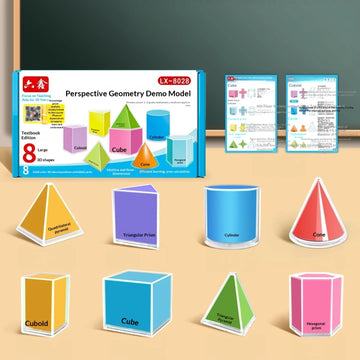 8 Transparent Geometric Solids Perspective Demonstration Model Textbook Version Math Learning Tool Montessori Educational Toy