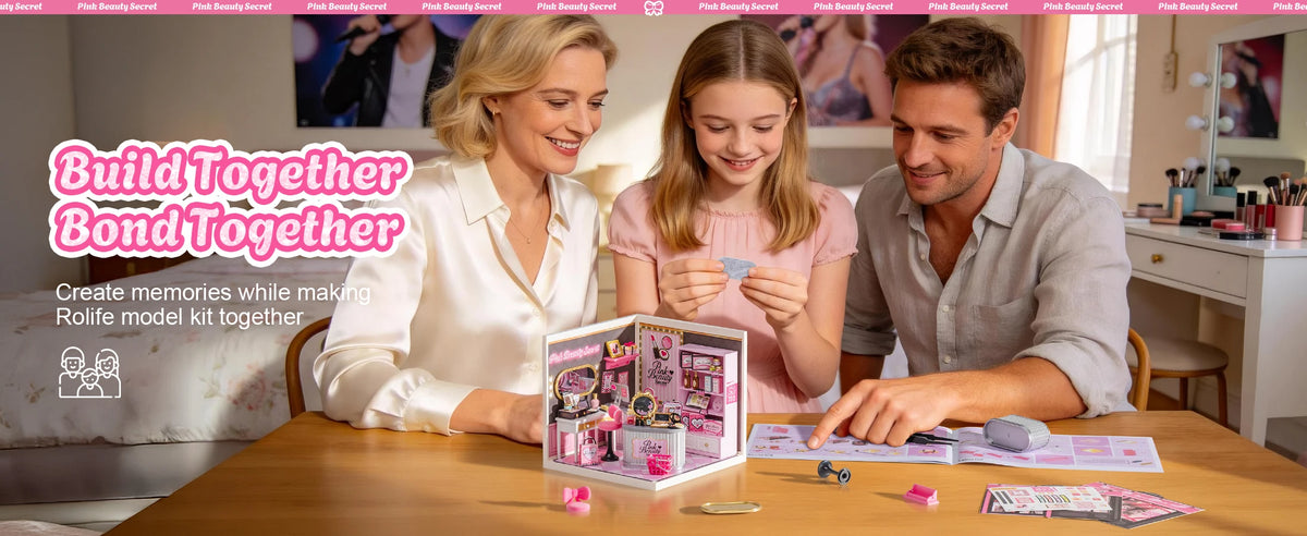 Rolife Super Creator Serious DIY Miniature House Kit Mini Dollhouse Model Building Kit with LED Light Home Decor(DW026/27/28)
