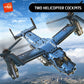 KAVOWORLD 1486PCS Military V-22 Transport Aircraft Helicopter Building Blocks Set STEM Gift DIY Assembly Airplane Bricks Toys