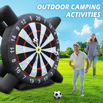 10FT Inflatable Soccer Dart Board for Adults.(Built-in UL Blower) Giant Soccer Dart Board Comes with 8 Soccer Balls for Outdoor Games,Carnival Games,Backyard Games,Camp Activities & Soccer Parties