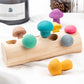 Toddler Wooden Mushroom Picking Game Rainbow Block Montessori Educational Wooden Toy Developmental Shape Matching Assembly Grasp