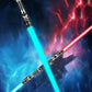Children Colorful Glowing Sword Toys Laser Sword Lightsaber Red and Blue Double Saber Telescopic Music Cosplay Cool Flashing Toy