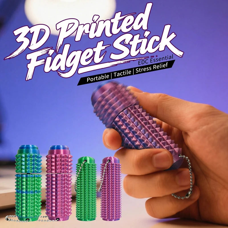 3D Printed Little Ouchie Fidget Toys Portable Mini Spiky Grippie Stim Stress Relief Toys Keychain Stimming Autism Adults Gifts