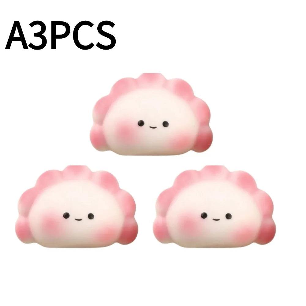 Cute Dumpling Squishies Slow Rising Fidget Sensory Toy Kawaii Steam Bun Stress Relief Squeeze Toy for Kids Adults Gift