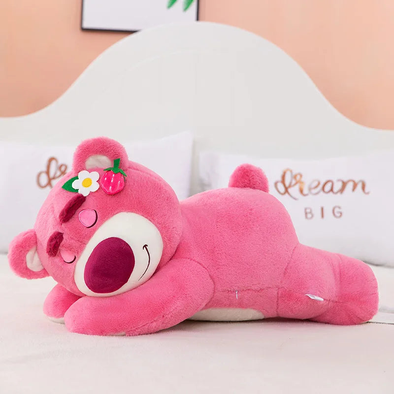 New Story Lotso Cute Bear Strawberry Sofa Plush Pillow Stuffed Toys Children Girls Friends Festivals Birthday Gift