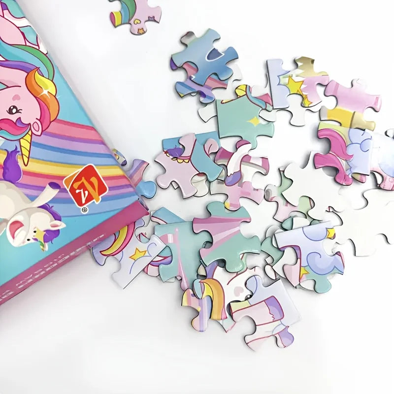 Unicorn Jigsaw Puzzle 54 Pieces, Cartoon Animal Puzzle Toy, Educational Puzzle for Kids, Cute Birthday Gift