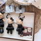 Fashion Mini 10CM Black Dress Hello Kitty Plush Doll Keyring  Long Legs Pearl Bow KT Heart  Bag Charm Cute Stuffed Pendant Decor