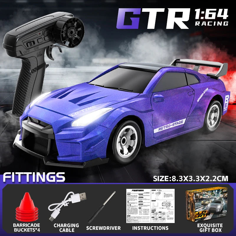 Mini 1/64 4WD RC Drift Car High Speed Remote Control Off-Road Racing Vehicle Desktop Pocket Drifting Car Toys Children Boy Gifts