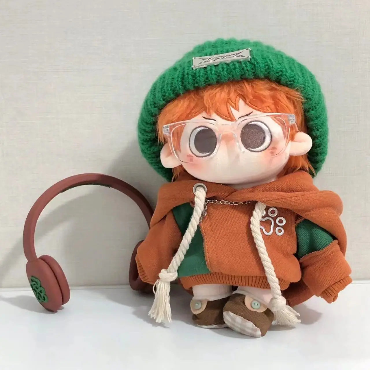 Stuffed 20cm Cotton Doll Dress-up Clothing Handsome Sports Hoodies Sets Black Purple Red Hooded Sweatershirts Gift Toys for Kids