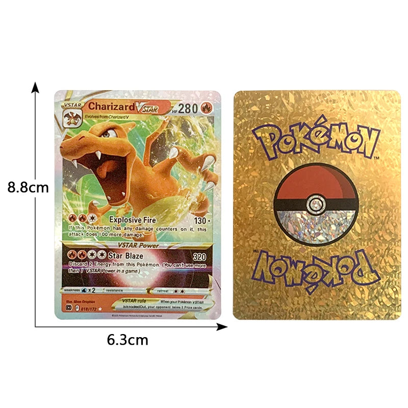 81-15Pcs Pokemon Cards Gold Silver Vmax GX Card Collection Battle Trainer Card Spanish English French Child Toys Christmas Gifts