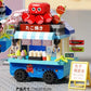 NEW DIY Coffee Car Buns Food Truck Ice Cream Store Flower Street View Building Blocks Kit Bricks Model Toy