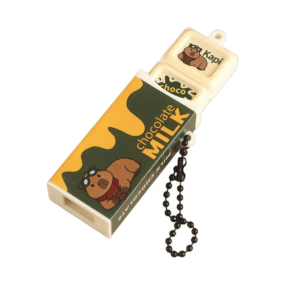 Mini Simulated Milk Chocolate Fidget Toy Bendable Snap Stress Relief Keychain Pendant Creative Gifts