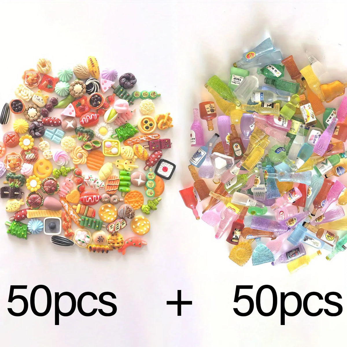 Random Miniature Dollhouse Supermarket Food Snacks Mini Cake Wine Drink Food Accessories Kids Gift