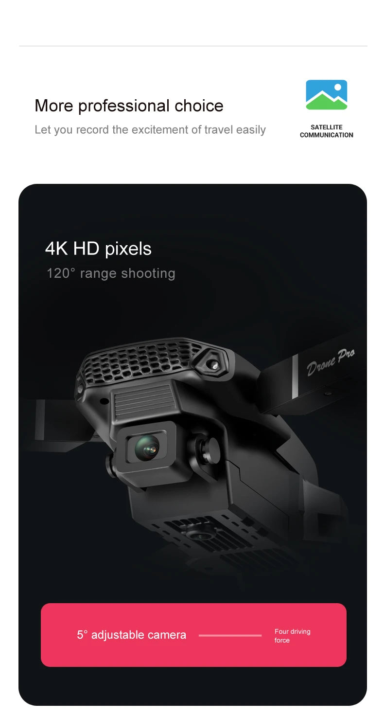 Brushless Motor Foldable Drone Optical Flow Drone 360° Rolling Trajectory Flight Headless Mode Speed Adjustment APP Control Drone