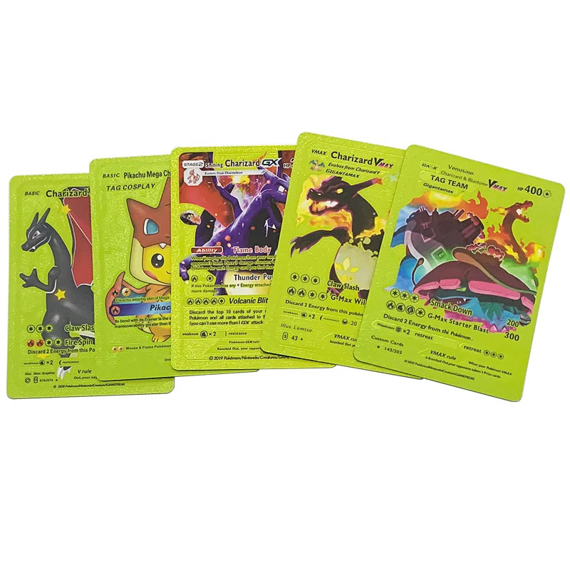 81-15Pcs Pokemon Cards Gold Silver Vmax GX Card Collection Battle Trainer Card Spanish English French Child Toys Christmas Gifts