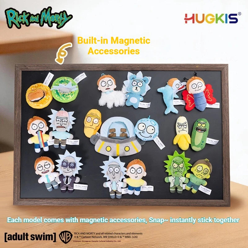 HUGKIS Rick And Morty Multiverse Series Plush Blind Box Fun unboxing game Magnetic Fridge Magnet Doll Keychain Pendant For Adult