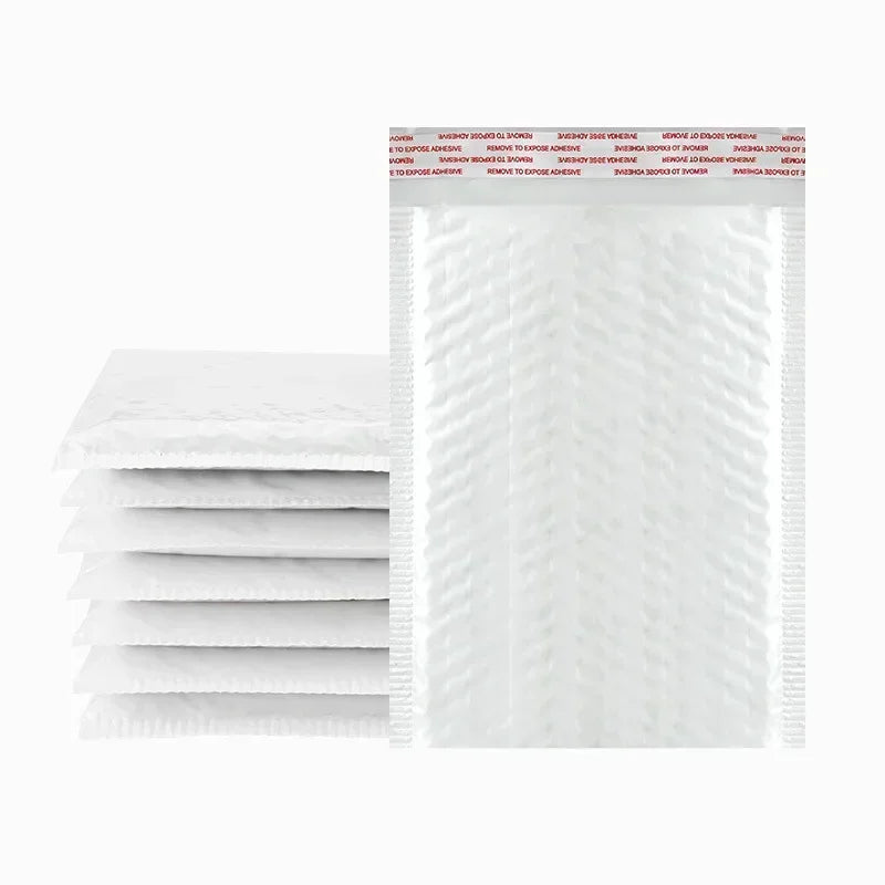 500PCS Poly Bubble Mailers Padded Envelopes Self Seal Bubble Lined Waterproof Cushion Shipping Enveloper Mailers White