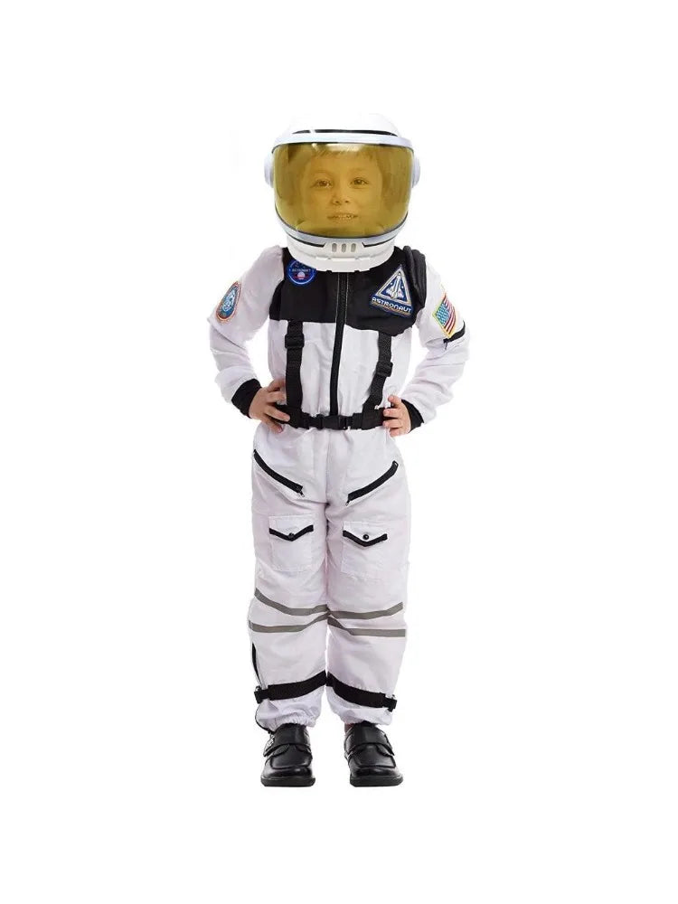 Astronaut Costume with Helmet Space Suit for Toddler, Kids Astronaut Halloween Costume for Cosplay