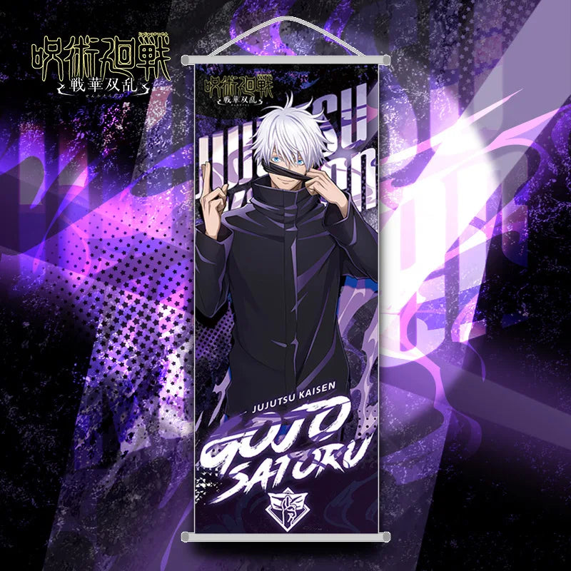 Jujutsu Kaisen Long Scroll Hanging Painting Gojo Satoru Poster Anime Goods Hanging Ornaments Holiday Gifts Room Decorations