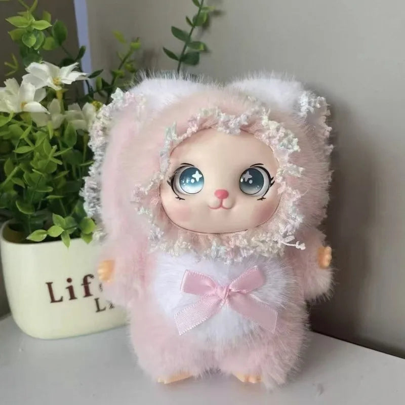 Cartoon plush lace Lori rabbit doll cute vinyl doll machine pendant accessories gift bag pendant.