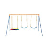 SucceBuy Swing Sets for Backyard 600lbs Capacity Swing Set with 1 Saucer Swing Seat 2 Belt Swing Seats Swingset Outdoor for Kids