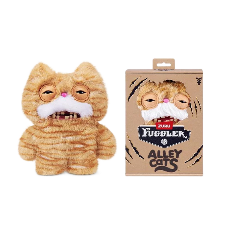 Fuggler Alley Cats Plush Toy Soft Plushies Cute Cartoon Doll Funny Ugly Teeth Monster Stuffed Animal Toy（Wrinkle McStinkles）22CM