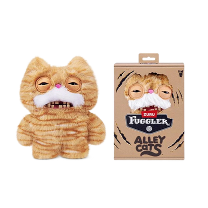 Fuggler Alley Cats Plush Toy Soft Plushies Cute Cartoon Doll Funny Ugly Teeth Monster Stuffed Animal Toy（Wrinkle McStinkles）22CM