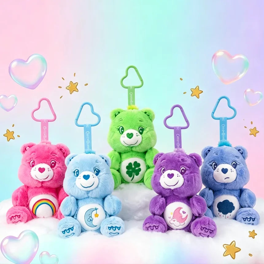 Care Bears Sitting Plush Keychain 12cm Cute Bag Pendant Kawaii Stuffed Toy Car Charm Squishy Soft Doll Decor Ideal Holiday Gift