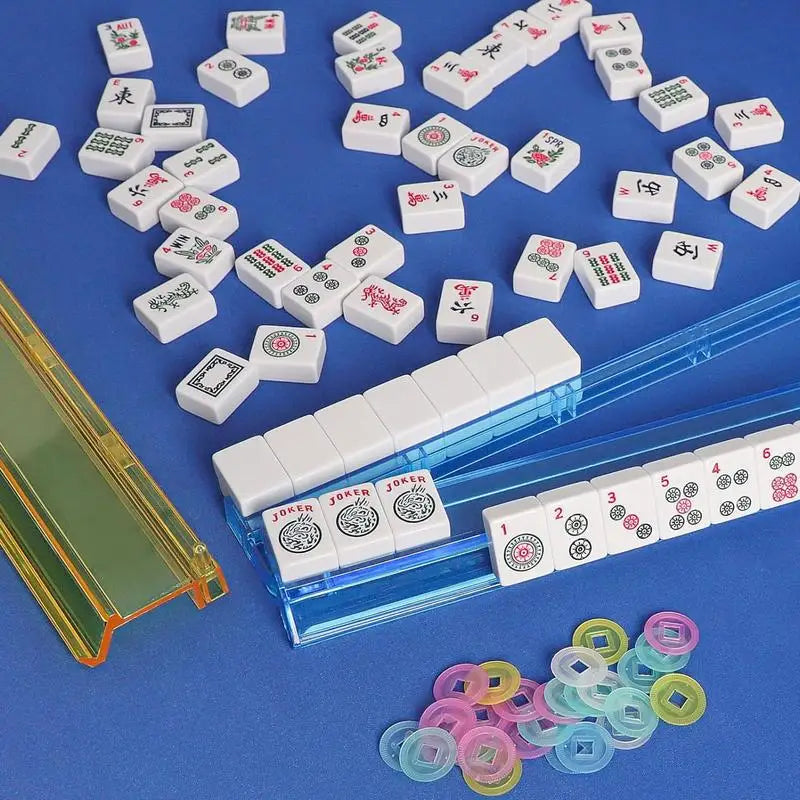 4pcs Mahjong Pusher Rack Clear Multicolor Mahjong Pusher Racks Acrylic Storage Organizer Board Game Accessories Mahjong Supplies