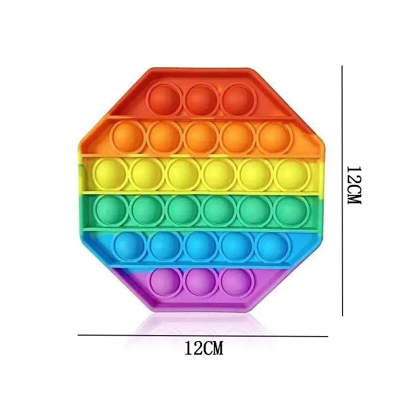 Fidget Push Bubble Silicone Sensory Stress Relief Toys ADHD Anxiety Kids Party Favors Stocking Stuffers Gifts Classroom Prizes