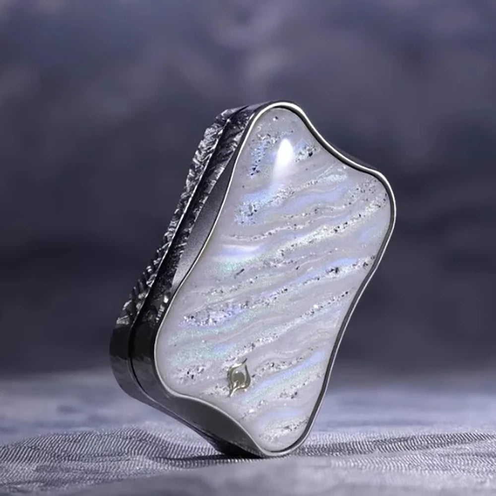 Peacock Aura Sand Slim Pro Unlimited Pushing Slider Fidget Slider Stainless Steel Titanium Zirconium Stress Relief Toy For Adult
