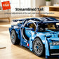 KAVOWORLD 1144PCS 1:14 Scale Blue Racing Building Block Toys Blue Supercar Building Kit Collectible Sports Car Model with Adjustable Scissor Doors & Rear Wing STEM Construction Toy for Teens 14+ Home Office Desk Decor Display