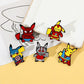 5 Pcs Cartoon Brooch Set Fashionable Cross Dressing Pikachu Enamel Pin Backpack Clothing Jewelry Metal Badge Accessories Gifts